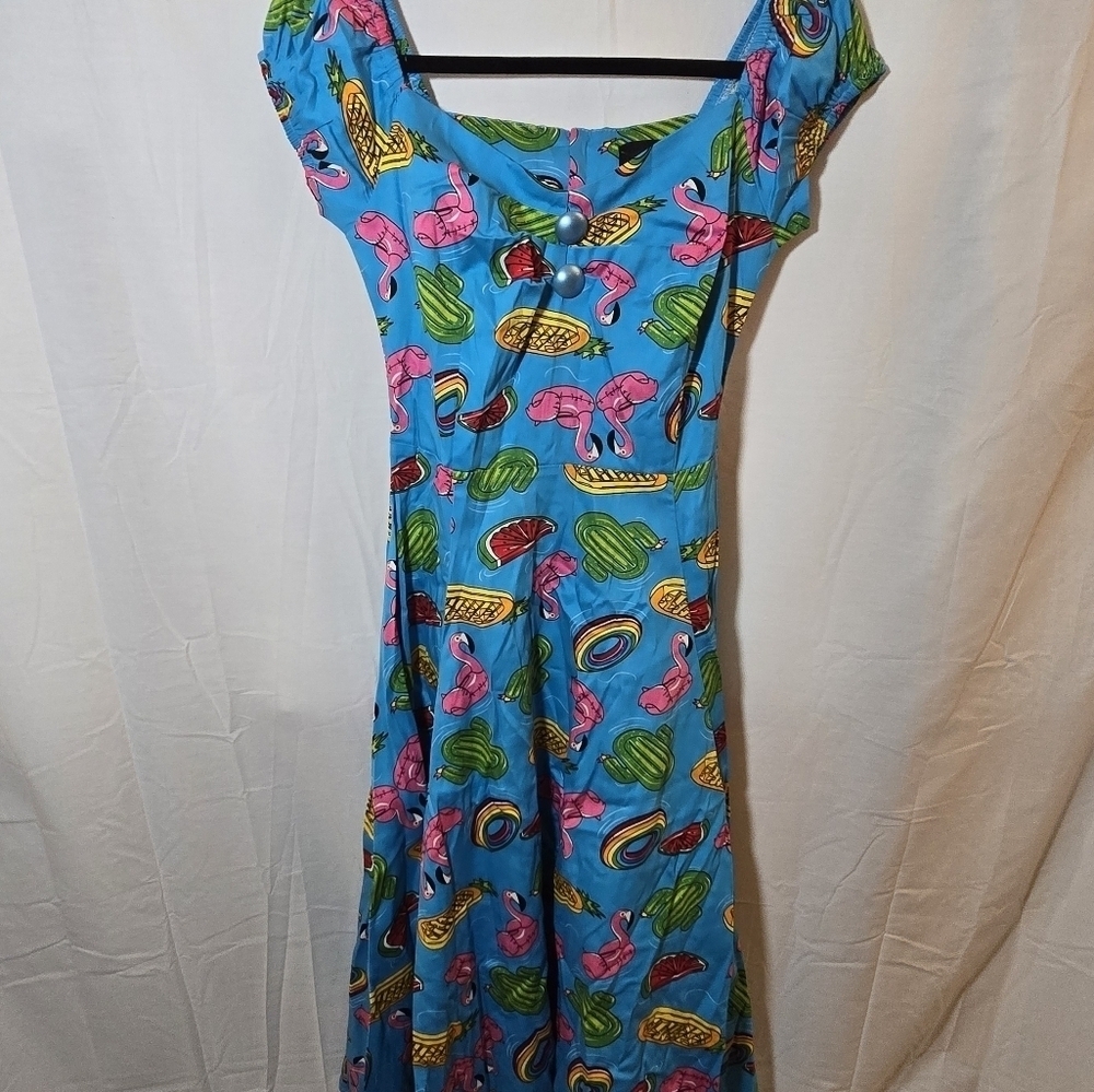 NWT Collectif Dolores Pool Party Dress Pinup Vintage Flamingo, sz XS